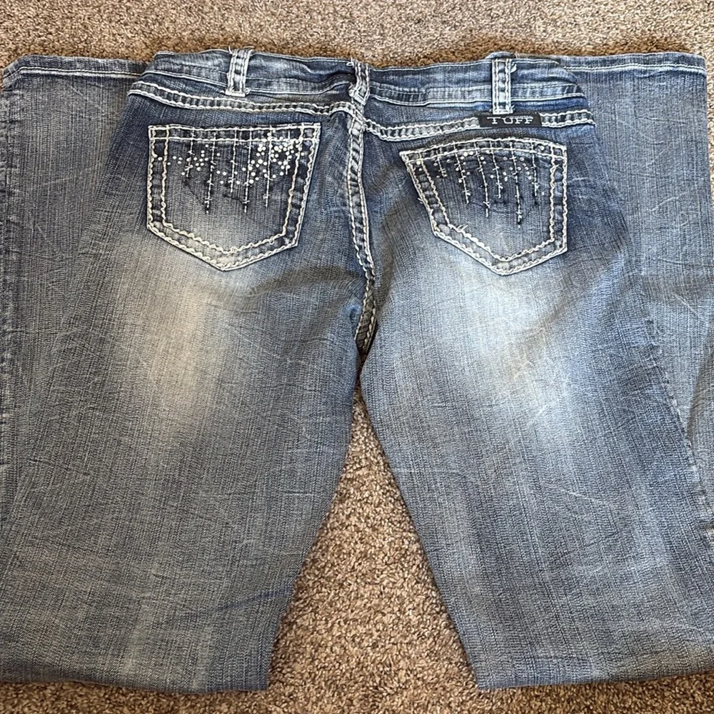 Cowgirl Tuff Crystal Waterfall Boot Cut Jeans - Picture 4 of 5